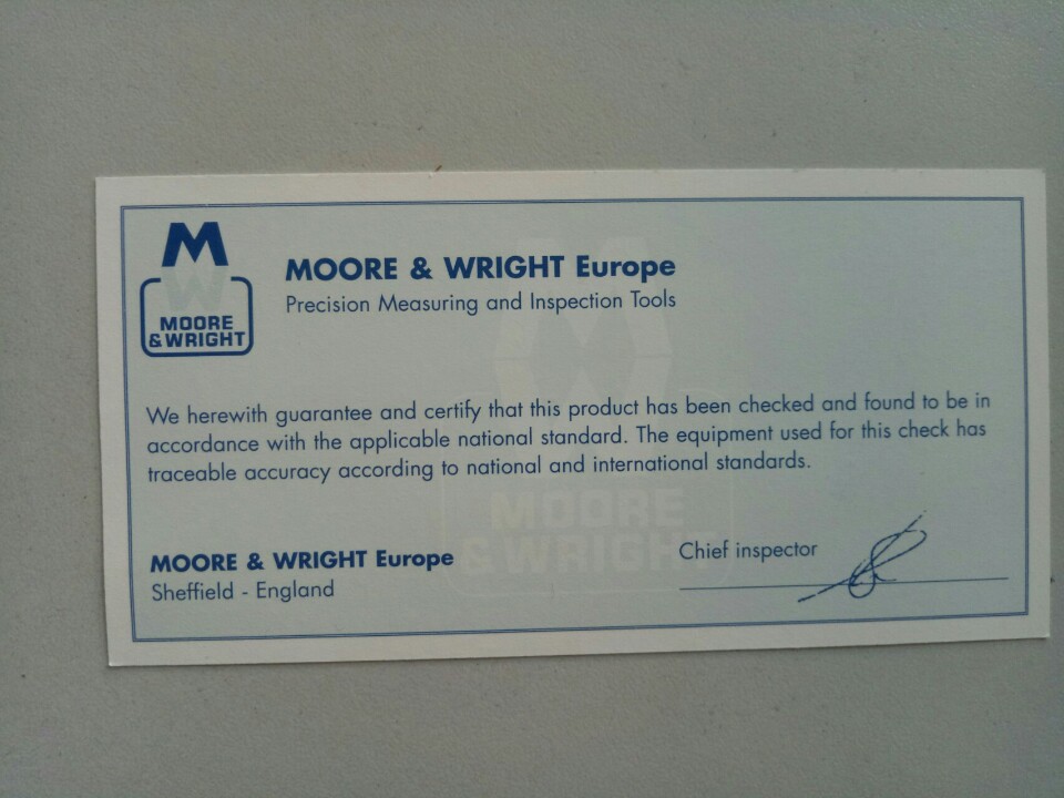 Bộ căn mẫu Moore&Wight MW700-10 :32 miếng grade 0