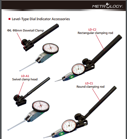 Level-Type Dial Indicator Accessories Metrology | Model LD-A1 | Model LD-C1 