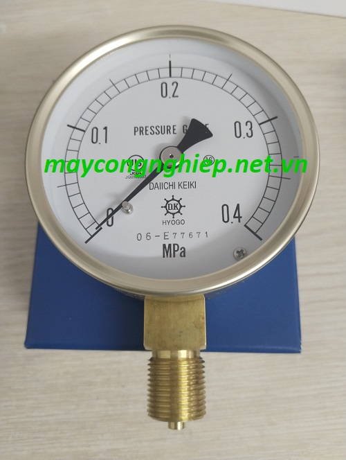 Đồng hồ đo áp suất AT G3/8 φ75 (0~0.4Mpa) Daiichi Keiki