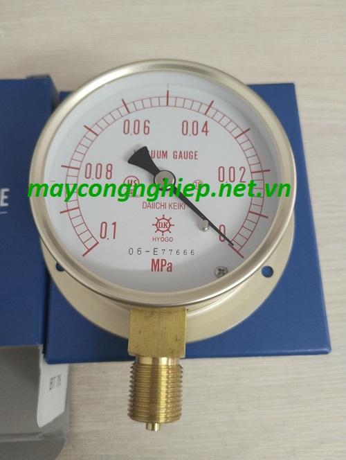 Đồng hồ đo áp suất chân không Daiichi Keiki BT G3/8 φ75 (-0.1~0Mpa)