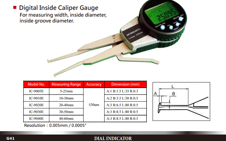 Compa điện tử đo trong Metrology | Model IC-9005E | 5-25mm/0.01mm