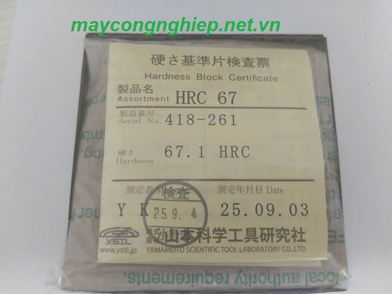 Mẫu chuẩn độ cứng Rockwell Yamamoto HRC-67