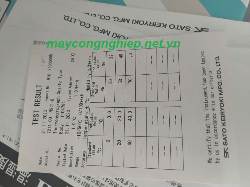 Nhiệt ẩm kế tự ghi Sato 7211-00 Sigma-II NS II-Q